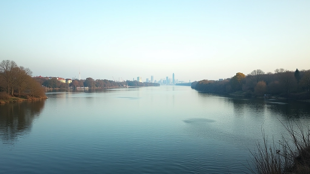 Vaizdas iš santakos, kuriame matyti tolimieji miestai ir horizonto linija